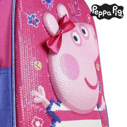 Zaino per la scuola 3D con ruote Peppa Pig Rosa