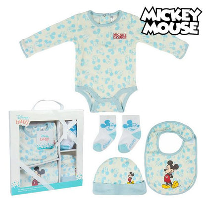 Set Regalo Neonato Topolino 75544 Azzurro Bianco (5 Pz)