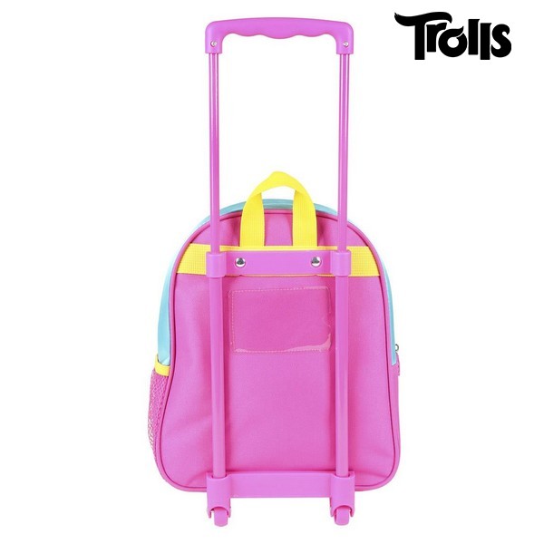 Borsa da scuola 3D con ruote Trolls Rosa