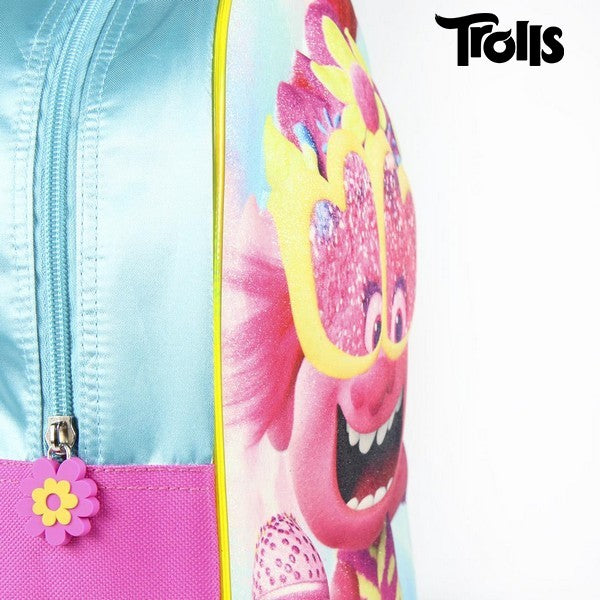 Borsa da scuola 3D con ruote Trolls Rosa