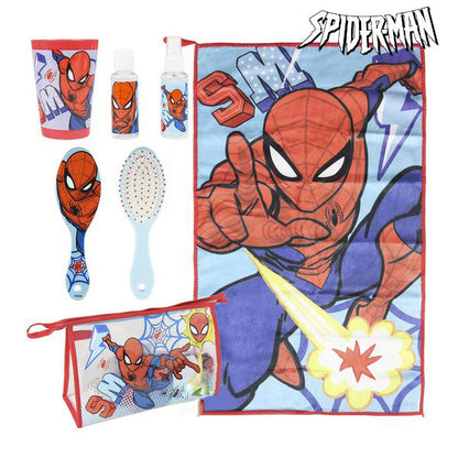 Borsa da Toilette Scuola Spiderman (6 pezzi) Rosso Blu