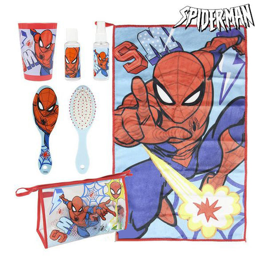 School Toilet Bag Spiderman (6 pcs) Red Blue