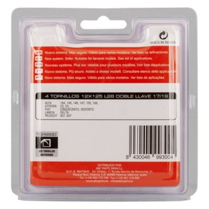 Viti Antifurto BC Corona 12X125 L28 17/19 Silver (4 ud)