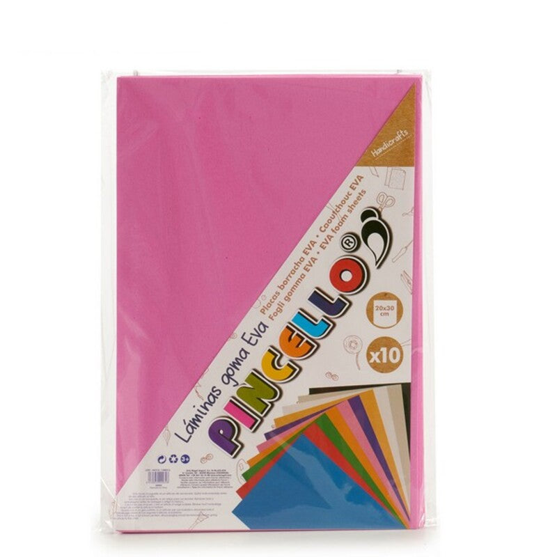 Carta Rosa Gomma Eva 10 (30 x 2 x 20 cm) (10 Pezzi)