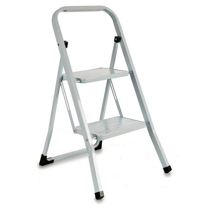 Scaletta pieghevole in metallo bianco (3 x 86 x 48 cm)
