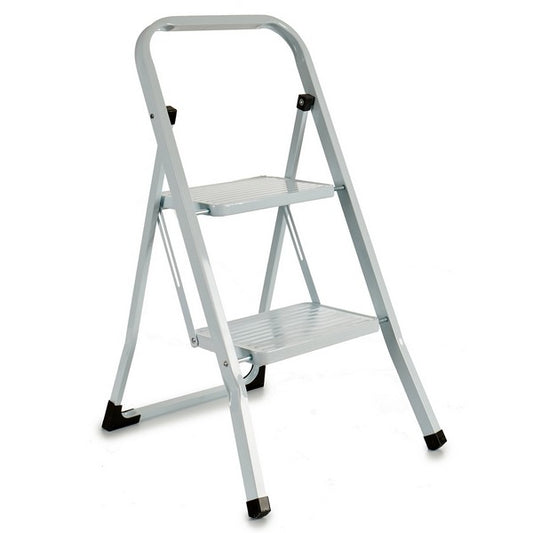 Scaletta pieghevole in metallo bianco (3 x 86 x 48 cm)
