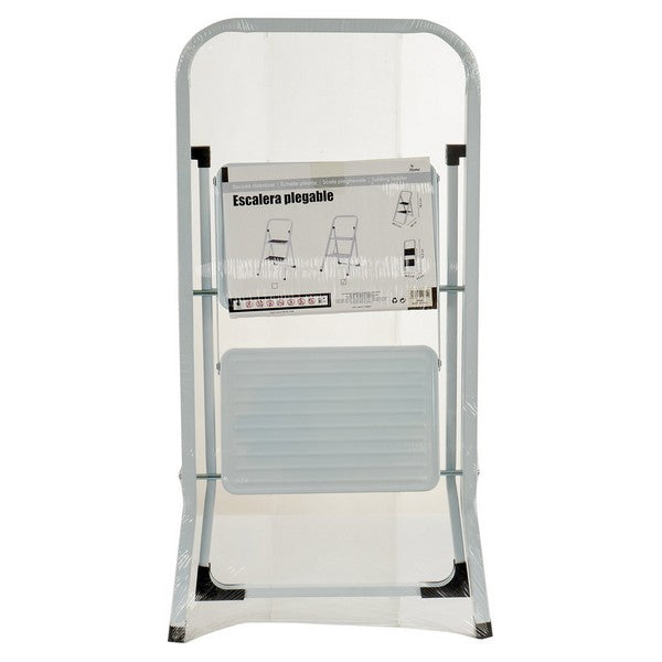 Scaletta pieghevole in metallo bianco (3 x 86 x 48 cm)