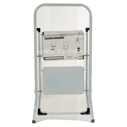 Scaletta pieghevole in metallo bianco (3 x 86 x 48 cm)