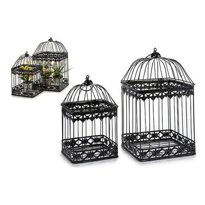 Gabbia Black Metal Ironwork Nero (2 Pezzi) (23 x 40 x 23 cm)