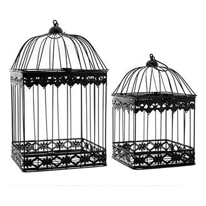Gabbia Black Metal Ironwork Nero (2 Pezzi) (23 x 40 x 23 cm)