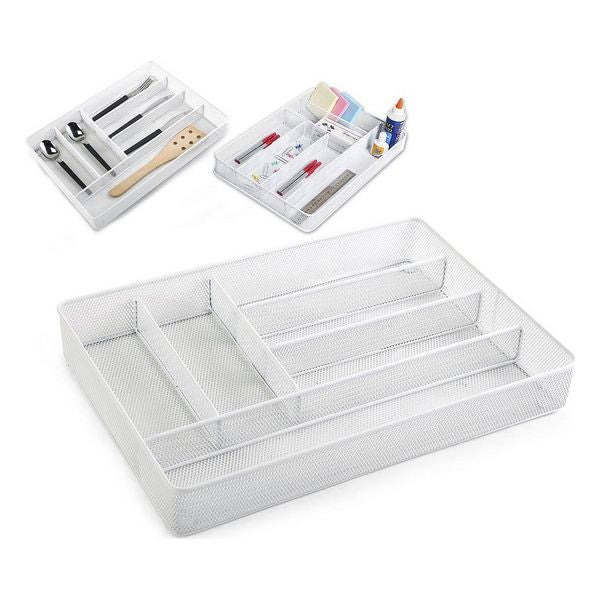 Organizzatore per cassetti Confortime Metal Bianco (40,5 x 28 x 5,5 cm)