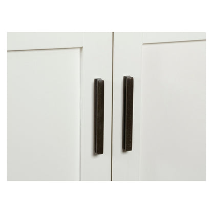 Scarpiera Legno Mindi bianco (80 x 38 x 130 cm)