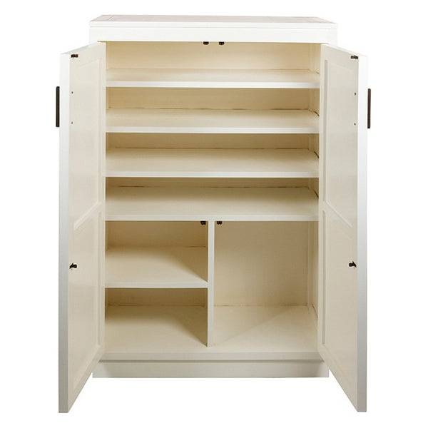 Scarpiera Legno Mindi bianco (80 x 38 x 130 cm)
