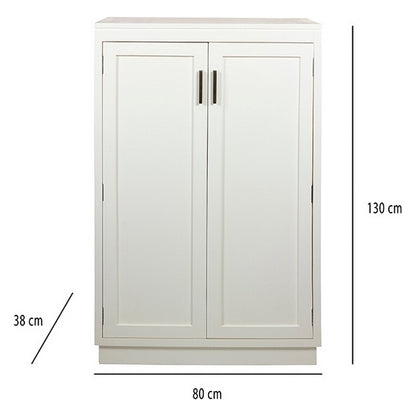 Scarpiera Legno Mindi bianco (80 x 38 x 130 cm)