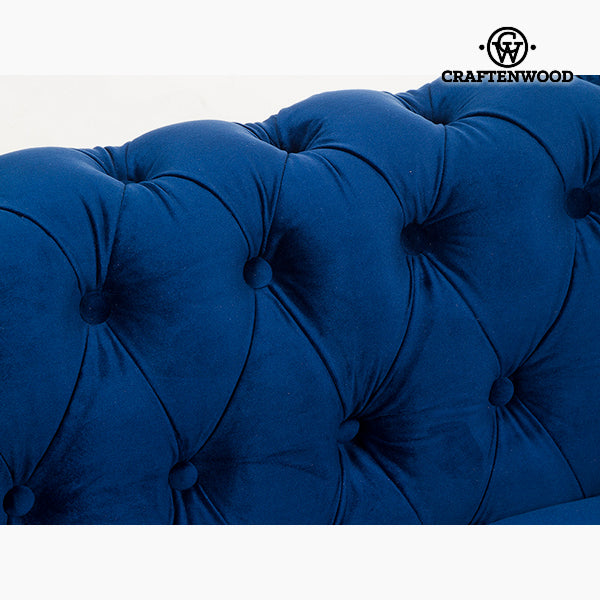 Divano Chesterfield a 3 posti in velluto blu - Collezione Relax Retro