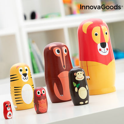 Matrioska Figure di Animali in Legno Funimals InnovaGoods 11 Pezzi