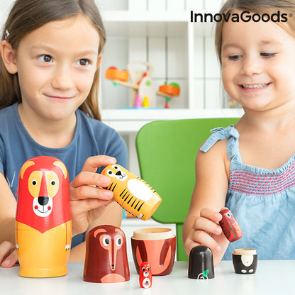 Matrioska Figure di Animali in Legno Funimals InnovaGoods 11 Pezzi