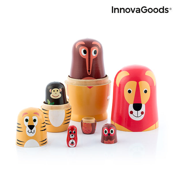 Matrioska Figure di Animali in Legno Funimals InnovaGoods 11 Pezzi