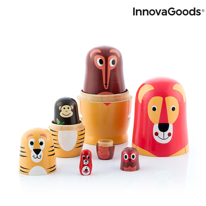 Matrioska Figure di Animali in Legno Funimals InnovaGoods 11 Pezzi