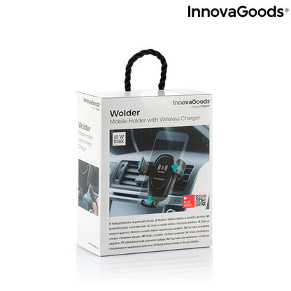 Porta Cellulare con Caricatore Wireless per Auto Wolder InnovaGoods