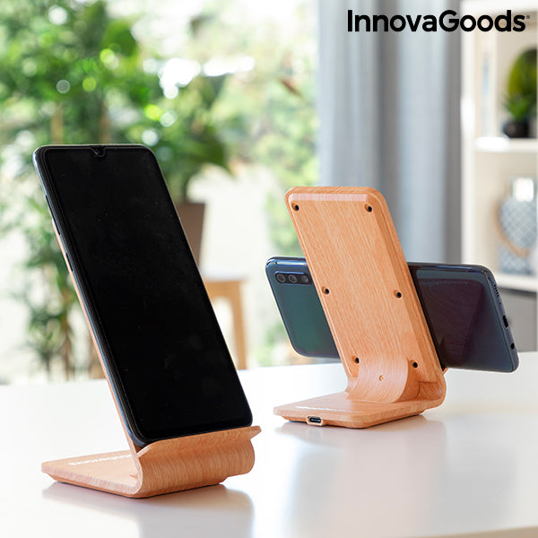 Caricatore Wireless Effetto Legno con Supporto Qistan InnovaGoods