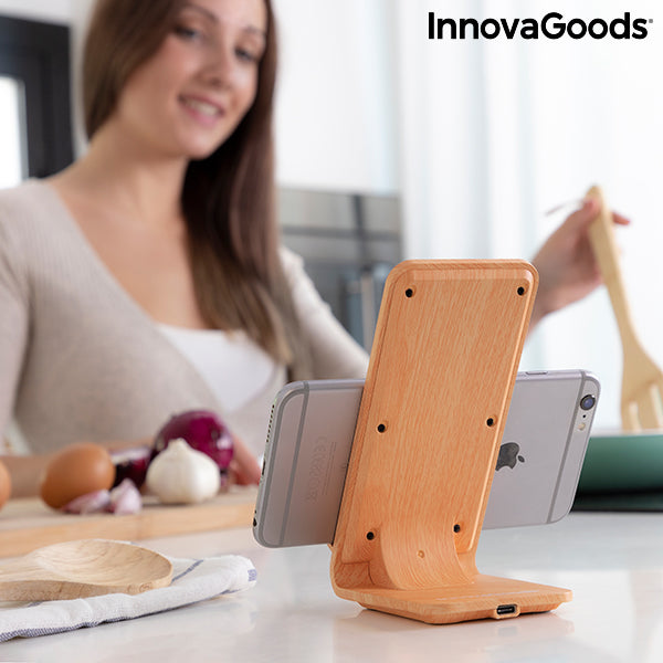 Caricatore Wireless Effetto Legno con Supporto Qistan InnovaGoods
