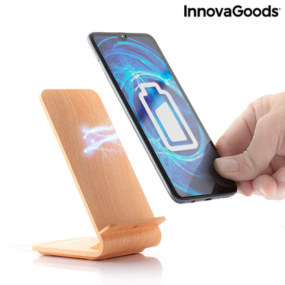 Caricatore Wireless Effetto Legno con Supporto Qistan InnovaGoods