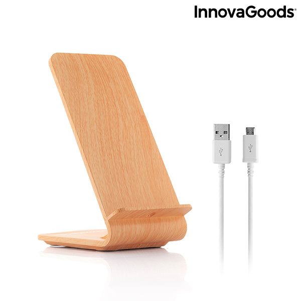 Caricatore Wireless Effetto Legno con Supporto Qistan InnovaGoods
