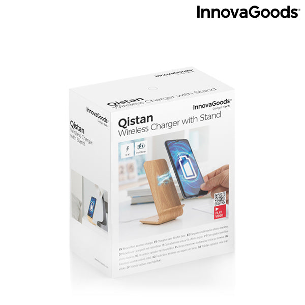 Caricatore Wireless Effetto Legno con Supporto Qistan InnovaGoods