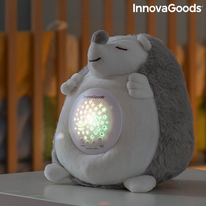 Peluche Riccio con Rumore Bianco e Proiettore di Luce Notturna Spikey InnovaGoods