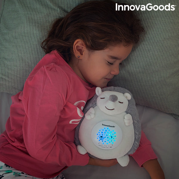 Peluche Riccio con Rumore Bianco e Proiettore di Luce Notturna Spikey InnovaGoods