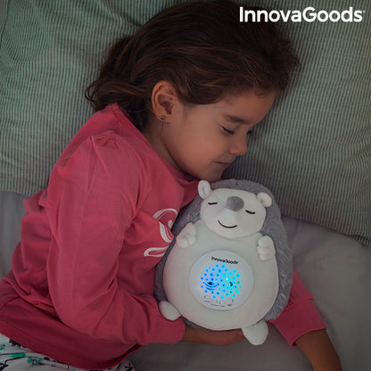 Peluche Riccio con Rumore Bianco e Proiettore di Luce Notturna Spikey InnovaGoods