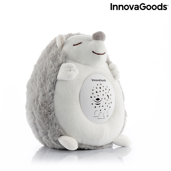 Peluche Riccio con Rumore Bianco e Proiettore di Luce Notturna Spikey InnovaGoods