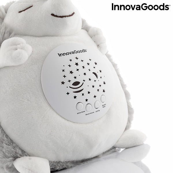 Peluche Riccio con Rumore Bianco e Proiettore di Luce Notturna Spikey InnovaGoods