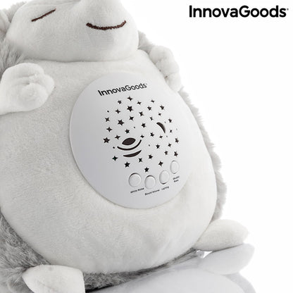 Peluche Riccio con Rumore Bianco e Proiettore di Luce Notturna Spikey InnovaGoods