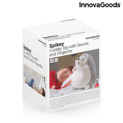 Peluche Riccio con Rumore Bianco e Proiettore di Luce Notturna Spikey InnovaGoods
