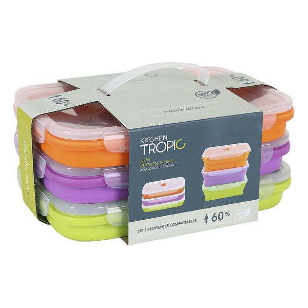 Set di 3 contenitori portapranzo Kitchen Tropic (3 uds)