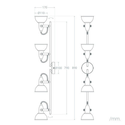 Plafoniera Ledkia Emer 4 Bianca 25 W (720x120x245 mm)