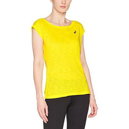 T-shirt sportiva a maniche corte Asics Layering Top Lady Gialla