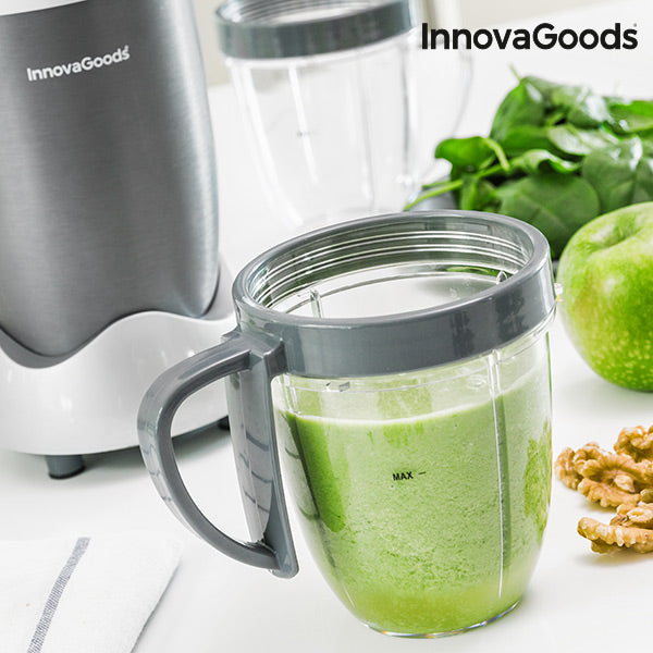 Nutri-Frullatore con ricettario InnovaGoods One Touch 600W Grigio