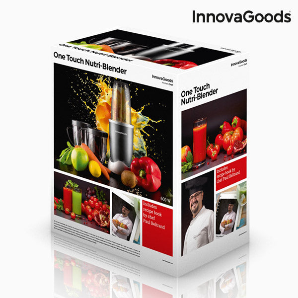 Nutri-Frullatore con ricettario InnovaGoods One Touch 600W Grigio