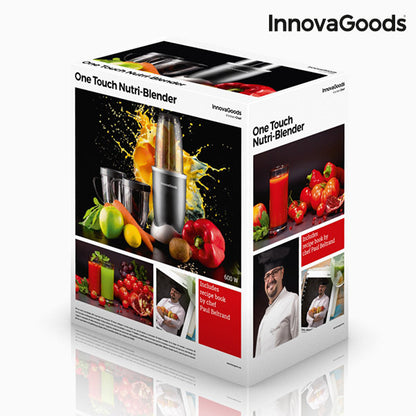 Nutri-Frullatore con ricettario InnovaGoods One Touch 600W Grigio