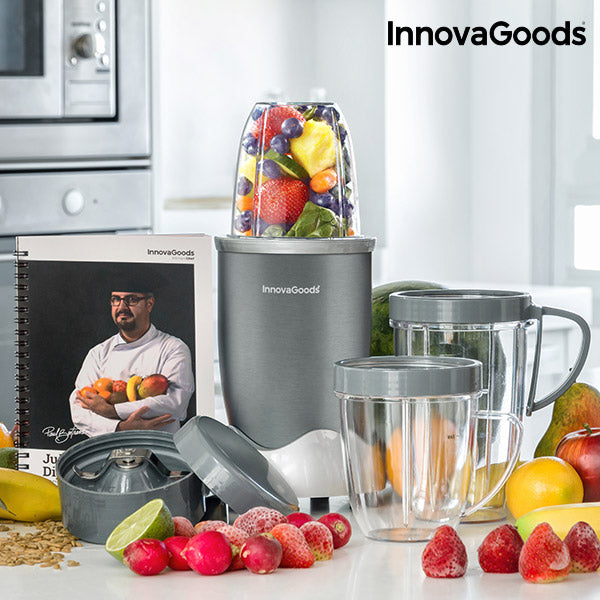 Nutri-Frullatore con ricettario InnovaGoods One Touch 600W Grigio