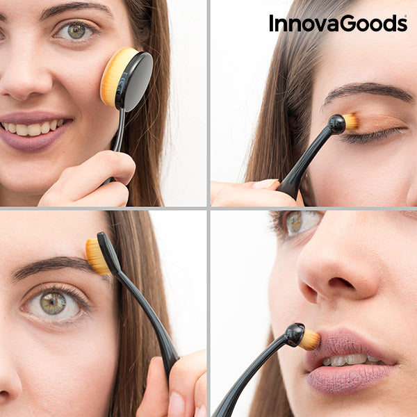 Set di pennelli per trucco ovali InnovaGoods (11 pezzi)