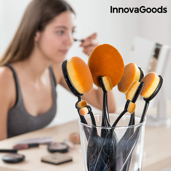 Set di pennelli per trucco ovali InnovaGoods (11 pezzi)