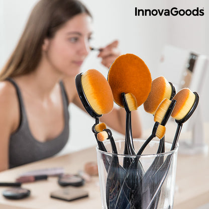 Set di pennelli per trucco ovali InnovaGoods (11 pezzi)