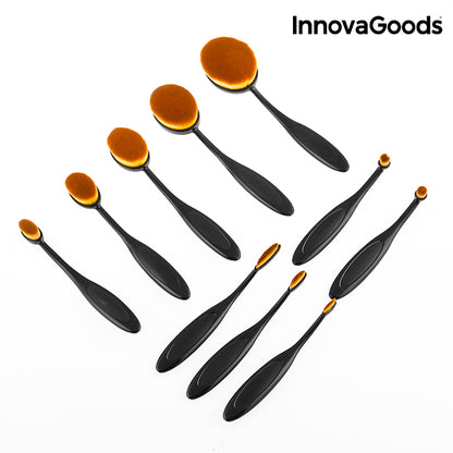 Set di pennelli per trucco ovali InnovaGoods (11 pezzi)