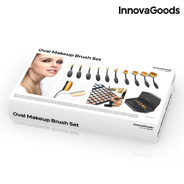 Set di pennelli per trucco ovali InnovaGoods (11 pezzi)