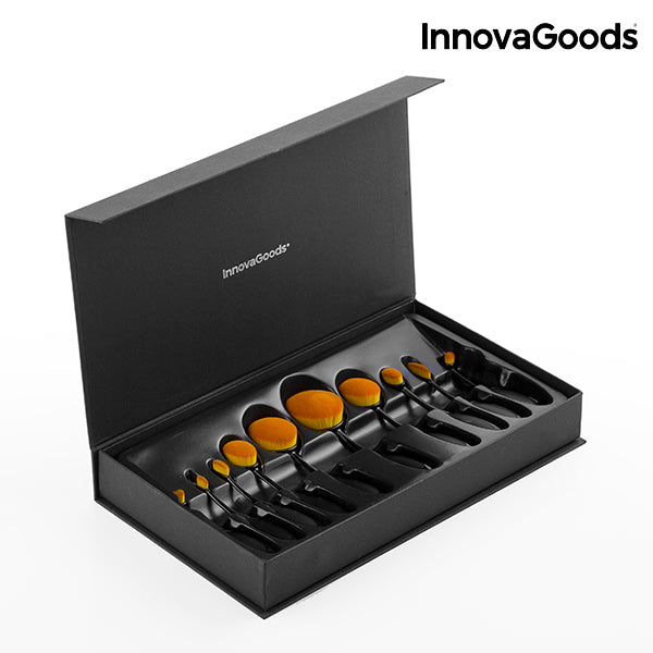 Set di pennelli per trucco ovali InnovaGoods (11 pezzi)