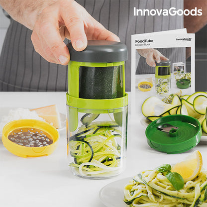 Spiralizzatore e grattugia InnovaGoods FoodTube con ricettario